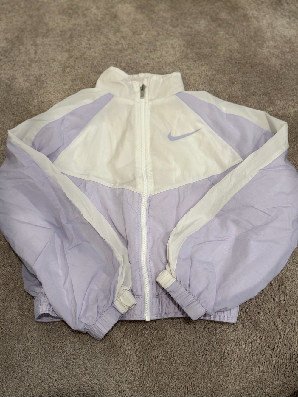 Nike Girl’s Lavender & White Windbreaker Jacket